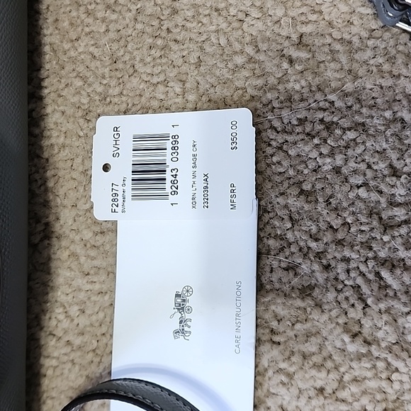 Coach F28977 Leather Mini Sage Grey Purse - Picture 5 of 5